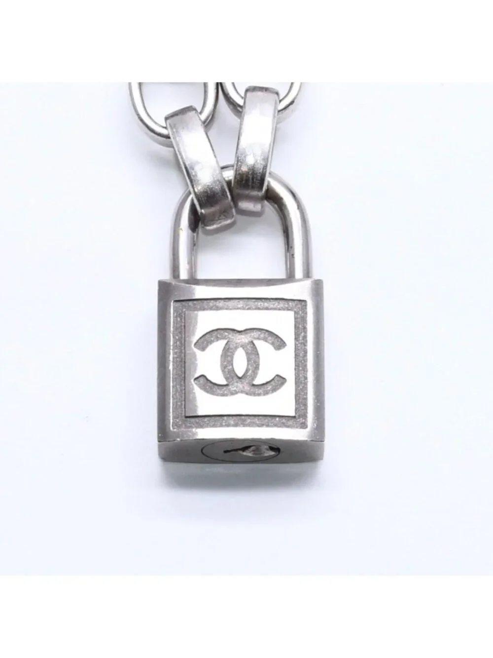 Chanel Necklace Silver Chain CC Logo Metal
